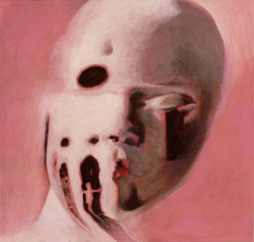 14. Kasvo 19, rituaalalisarja_Ritual Series_Face 19_öljy ja akryyli,oil and acrylic_43 x45_2024_web
